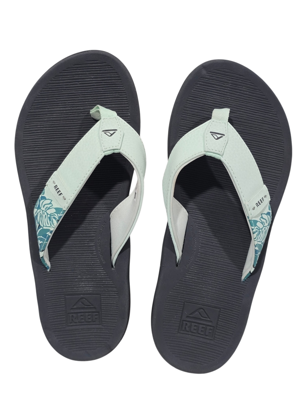 REEF Women's Santa Ana Mint Green and Teal Flip Flops